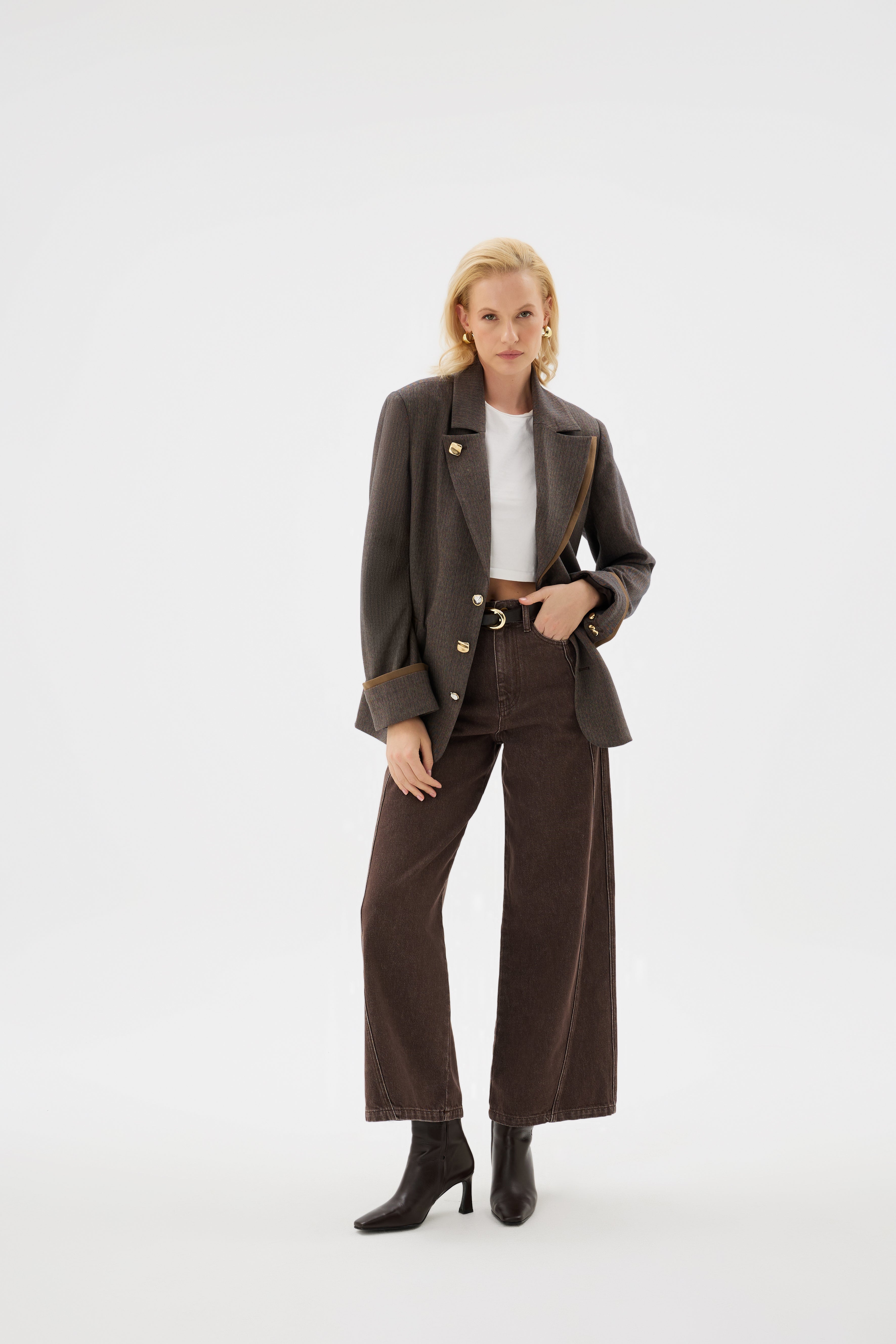 Ursula Kahverengi Blazer Ceket
