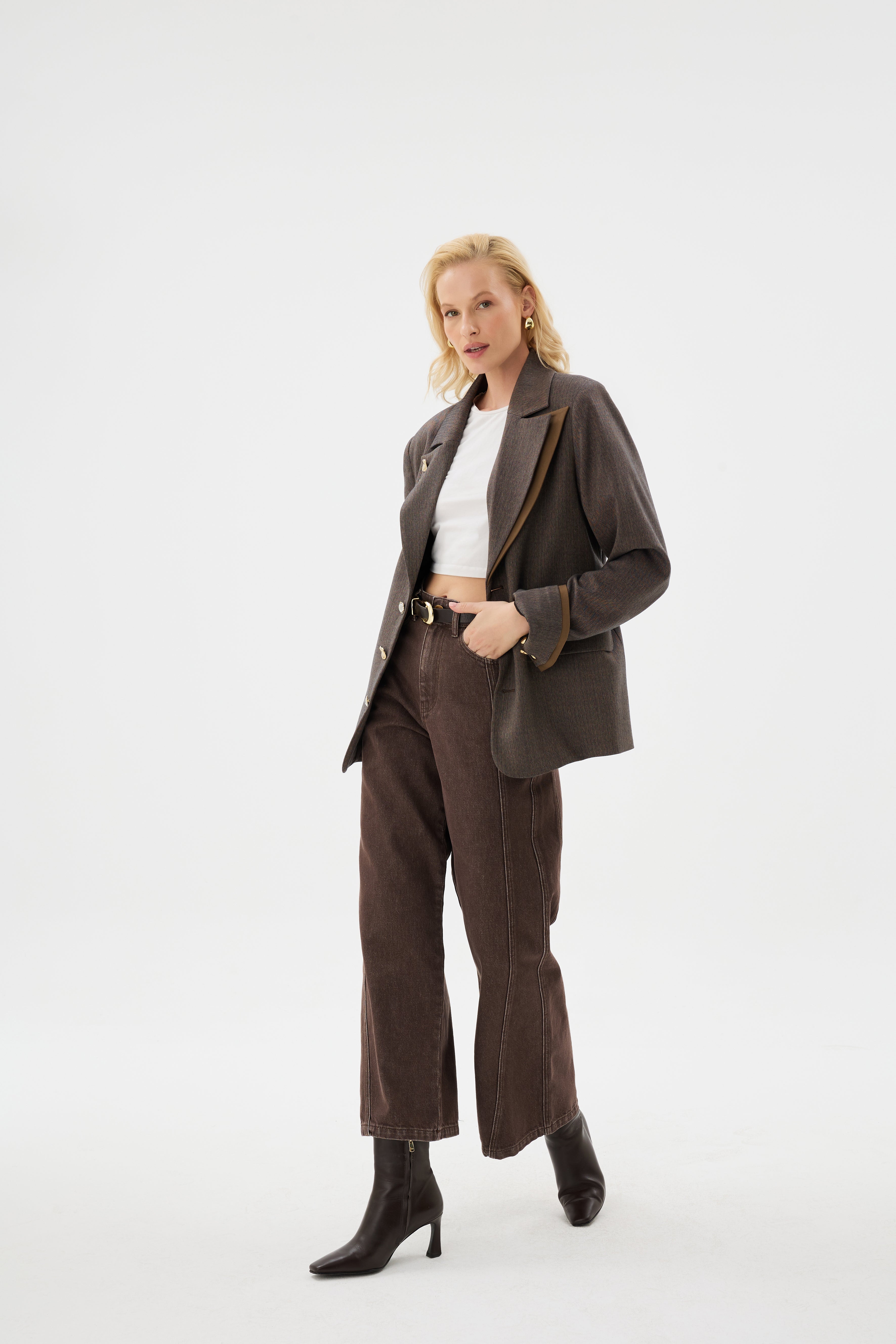 Ursula Kahverengi Blazer Ceket