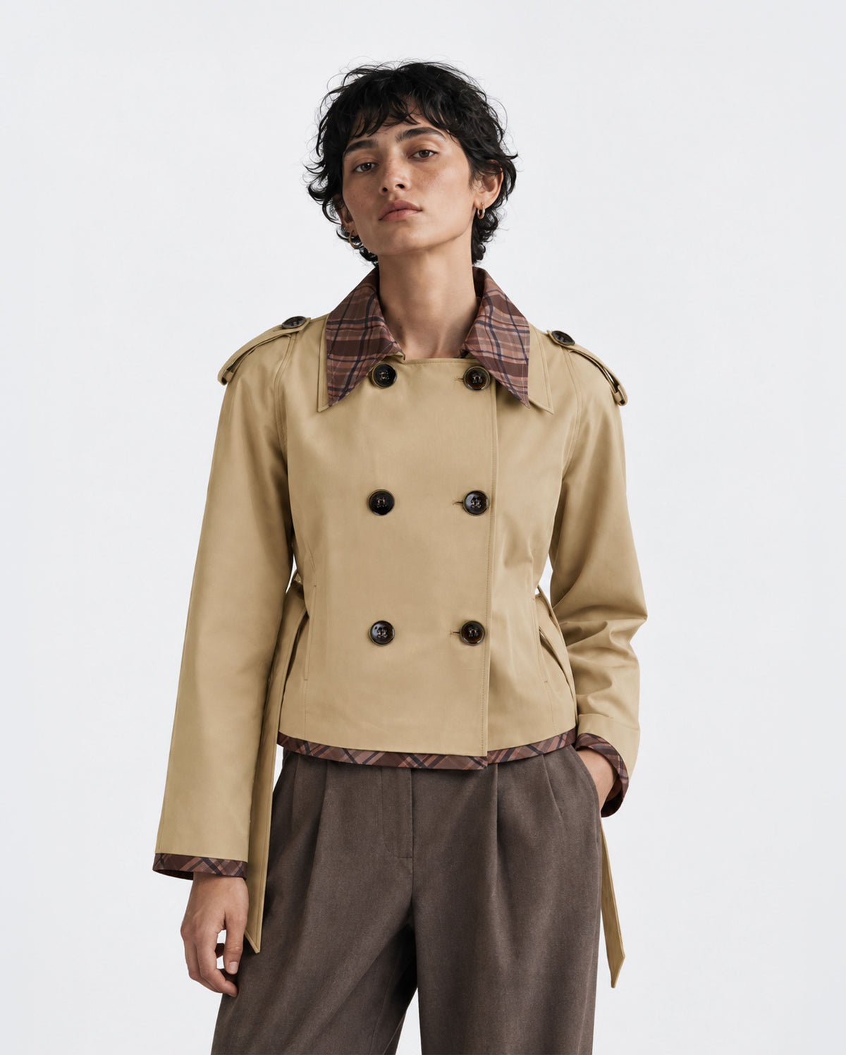 Crop Trench Ceket