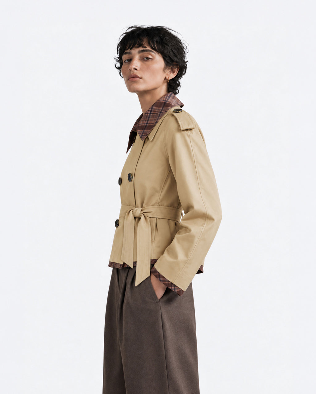 Crop Trench Ceket