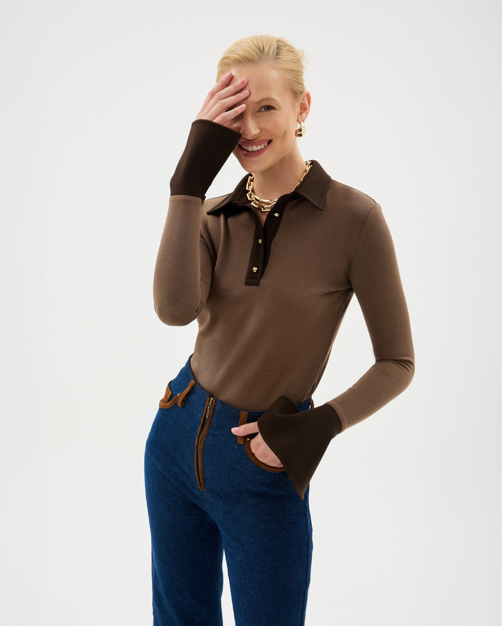 Amelie Knitted Polo Shirt 
