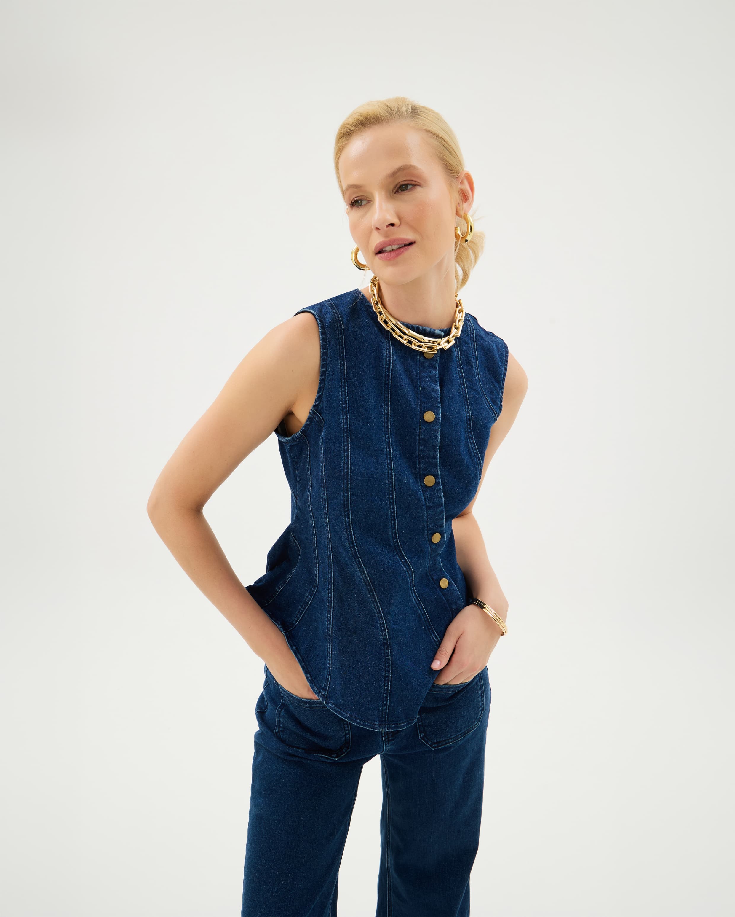 Victoria Denim Top