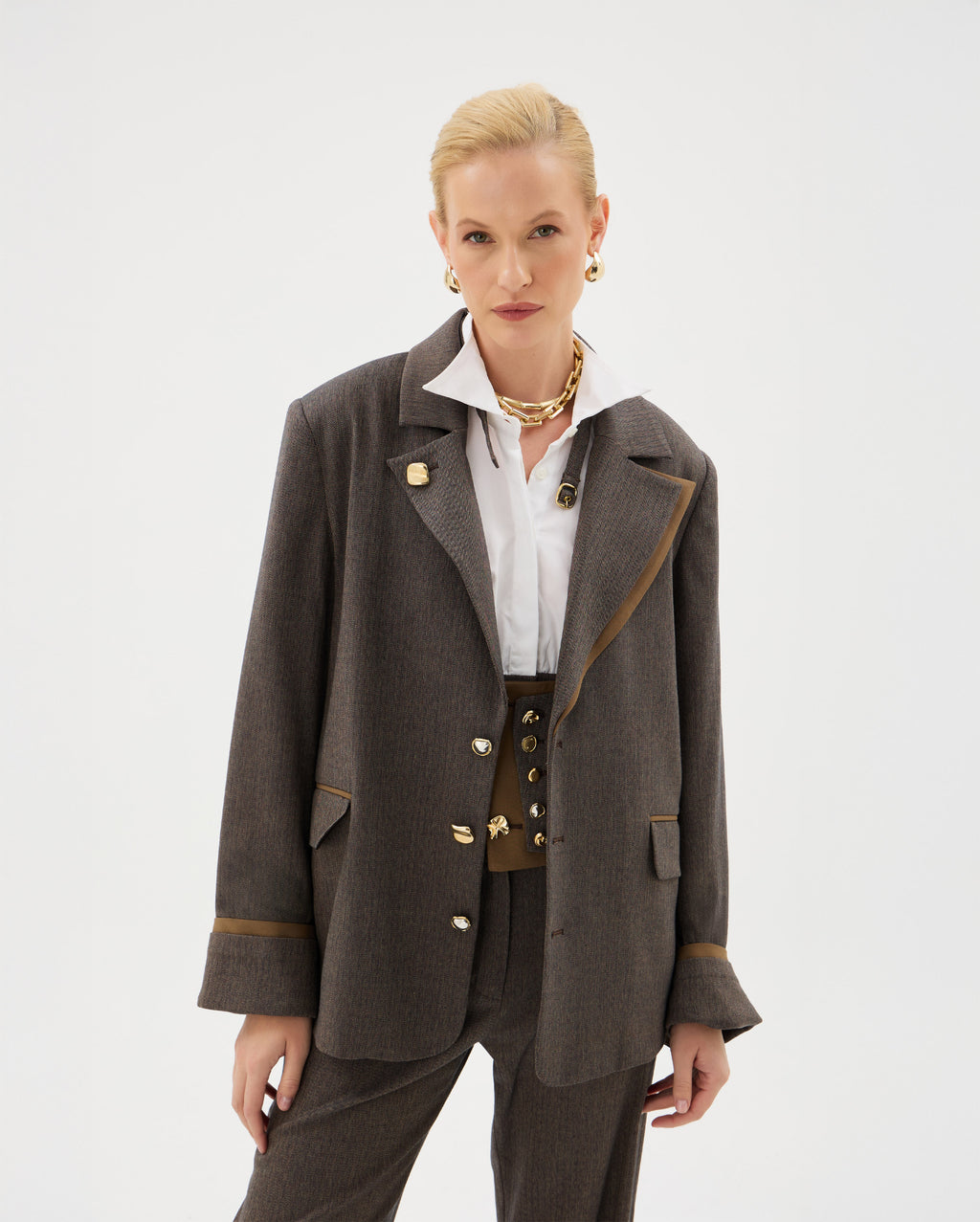 Ursula Kahverengi Blazer Ceket