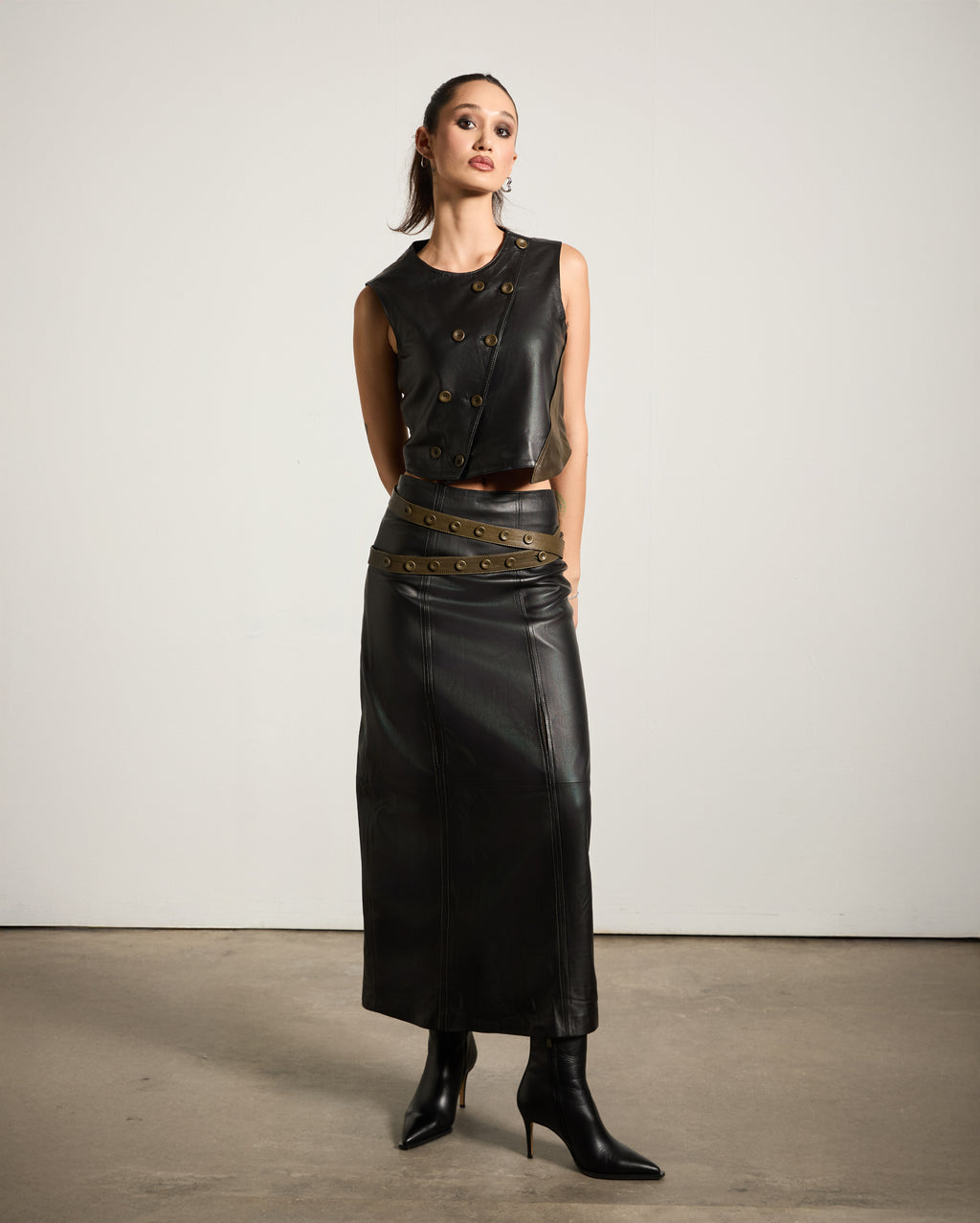 Daphne Leather Skirt